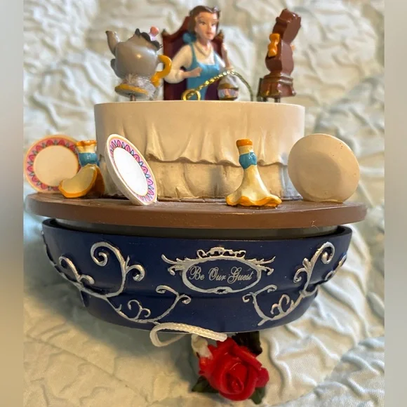 Rare Disney Magical Moments 2008 Belle Spinning Ornament Be Our Guest - Picture 7 of 8